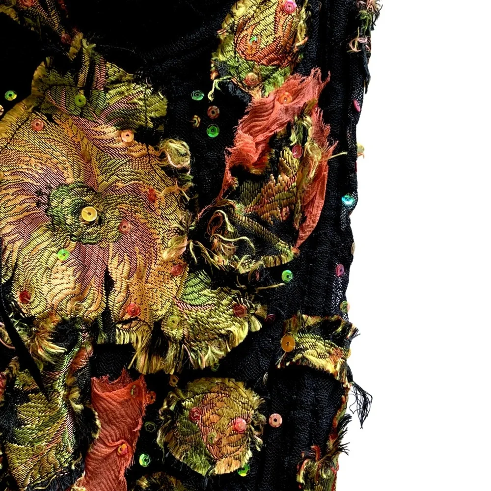 Vintage Alberto Makali Avant Garde Archival Lace Silk Apliqué Bustier Corset Top - Picture 3 of 14